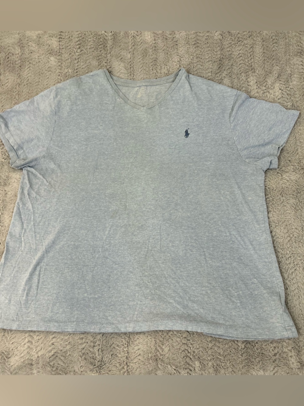 Polo by Ralph Lauren Light Blue Heather Tee with Subtle Logo Print